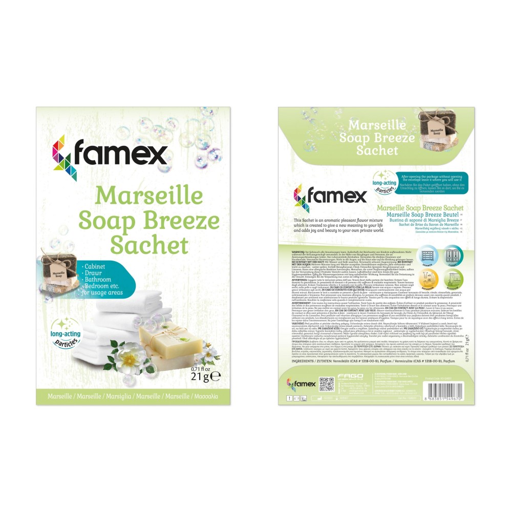 Famex αρωματικά φακελάκια ντουλάπας marseille soap
