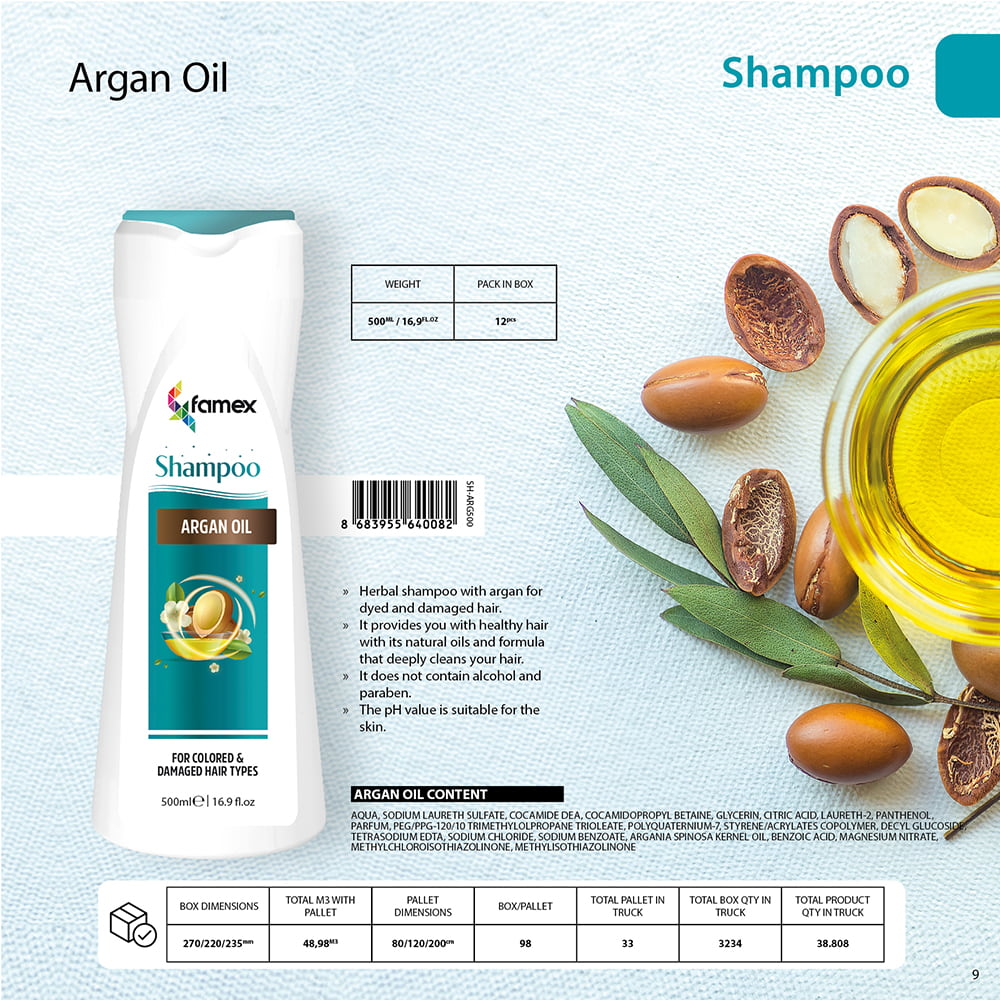 Famex σαμπουάν 500 ml argan oil