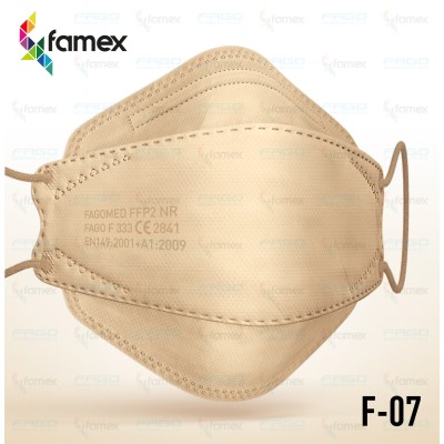 Famex FFP2 Masks 3D Extra Comfort Fish Style Μάσκα Προστασίας σε Καφέ χρώμα 10τμχ