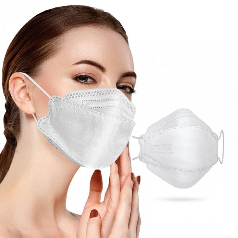 Famex FFP2 Masks 3D Extra Comfort Fish Style Μάσκα Προστασίας σε Λευκή χρώμα 10τμχ