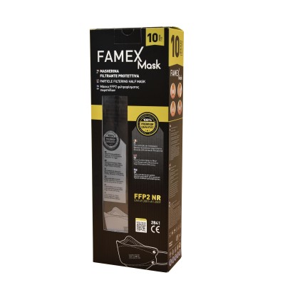 Famex FFP2 Masks 3D Extra Comfort Fish Style Μάσκα Προστασίας σε Μαύρο χρώμα 10τμχ