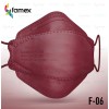 Famex FFP2 Masks 3D Extra Comfort Fish Style Μάσκα Προστασίας σε Μπορντό χρώμα 10τμχ