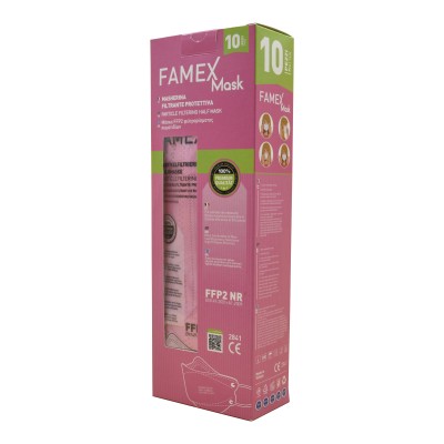 Famex FFP2 Masks 3D Extra Comfort Fish Style Μάσκα Προστασίας σε Ροζ χρώμα 10τμχ