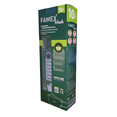 Famex FFP2 Masks 3D Extra Comfort Fish Style Μάσκα Προστασίας σε Σκούρο Πράσινο χρώμα 10τμχ