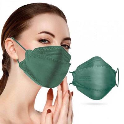 Famex FFP2 Masks 3D Extra Comfort Fish Style Μάσκα Προστασίας σε Σκούρο Πράσινο χρώμα 10τμχ
