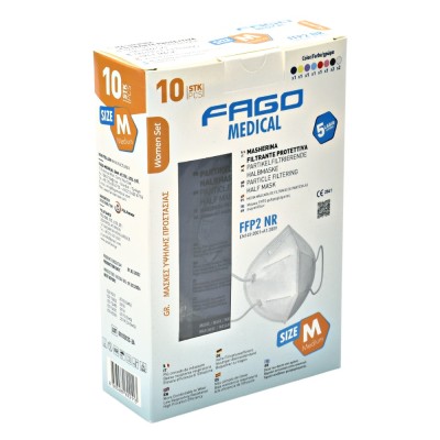 Μάσκα προστασίας Fago Poli FFP2 μισού προσώπου με φιλτράρισμα γυναικείες M-size 10 τμχ με διάφορα χρώματα.
