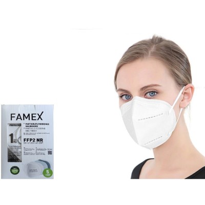 Μάσκα προστασίας Famex Poli FFP2 μισού προσώπου με φιλτράρισμα 10 τμχ Λευκή.