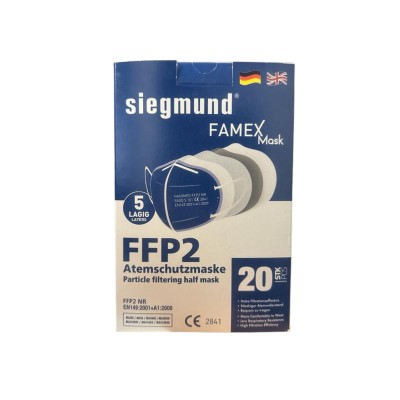 Μάσκα προστασίας Siegmund FFP2 μισού προσώπου με φιλτράρισμα 20 τμχ Μπλε SGMD001