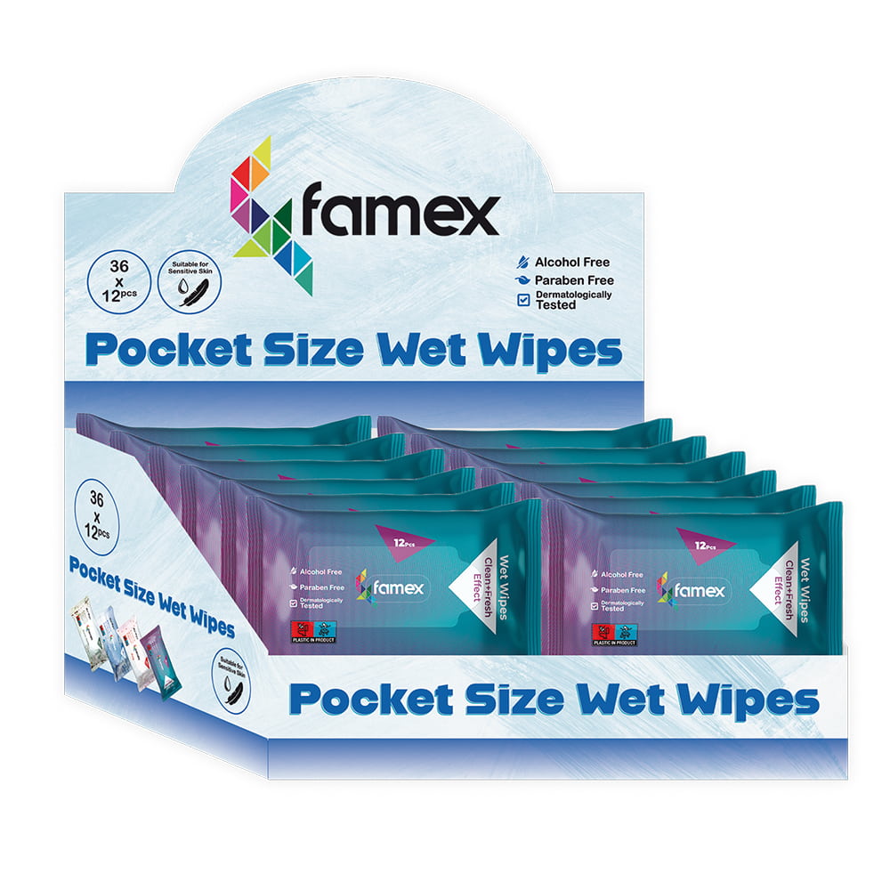 Famex stand pocket υγρά μαντηλάκια 12 pcs standard