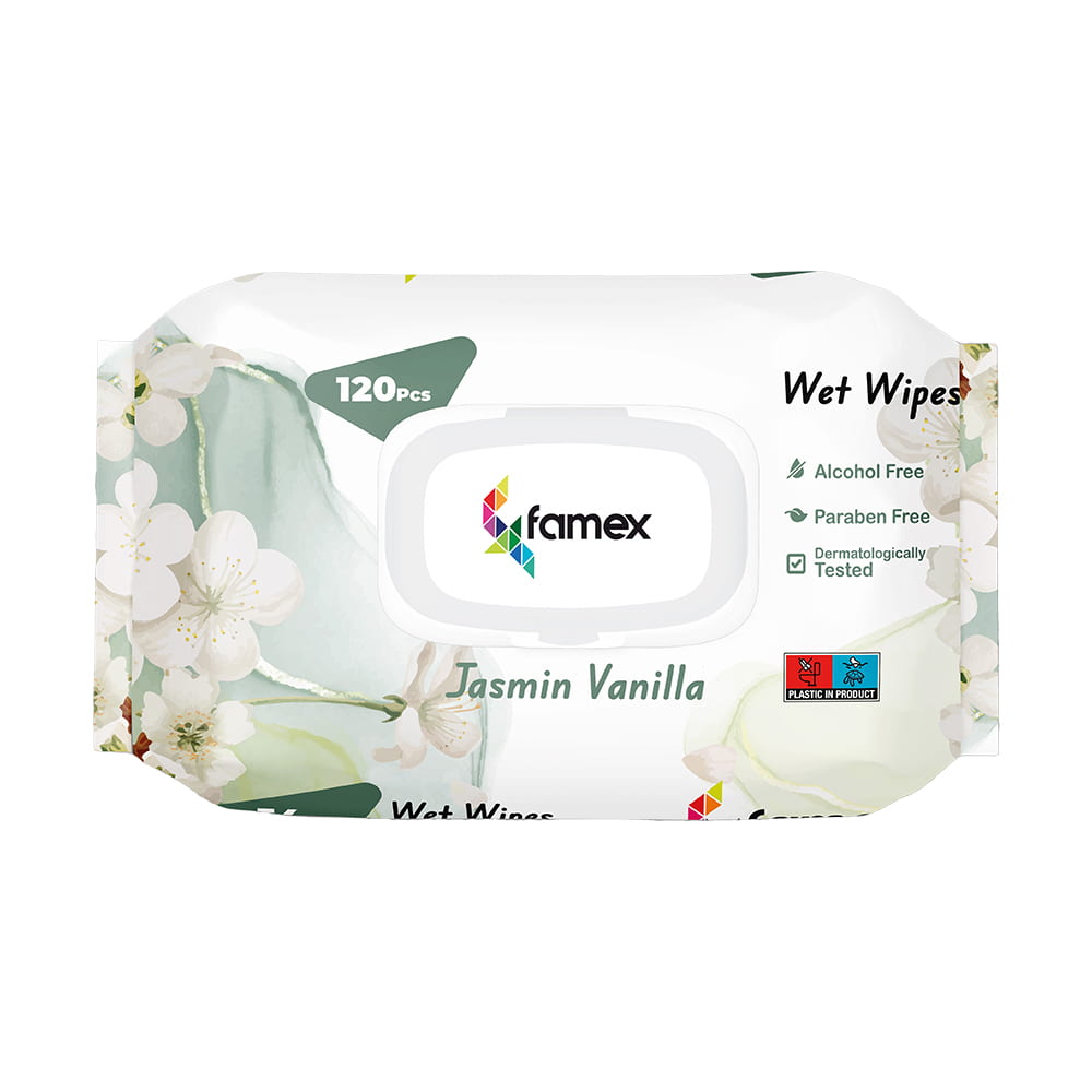 Famex υγρά μαντηλάκια 120 pcs jasmin vanilla