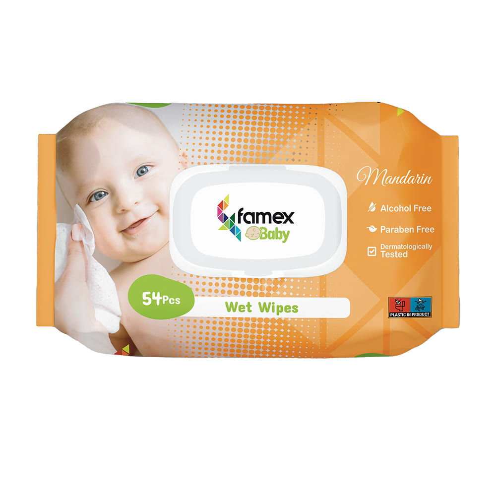 Famex μωρομάντηλα 54 pcs mandarin