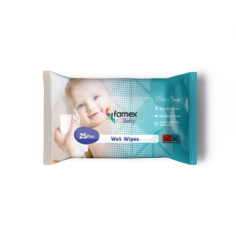 Famex μωρομάντηλα 25 pcs blue soap